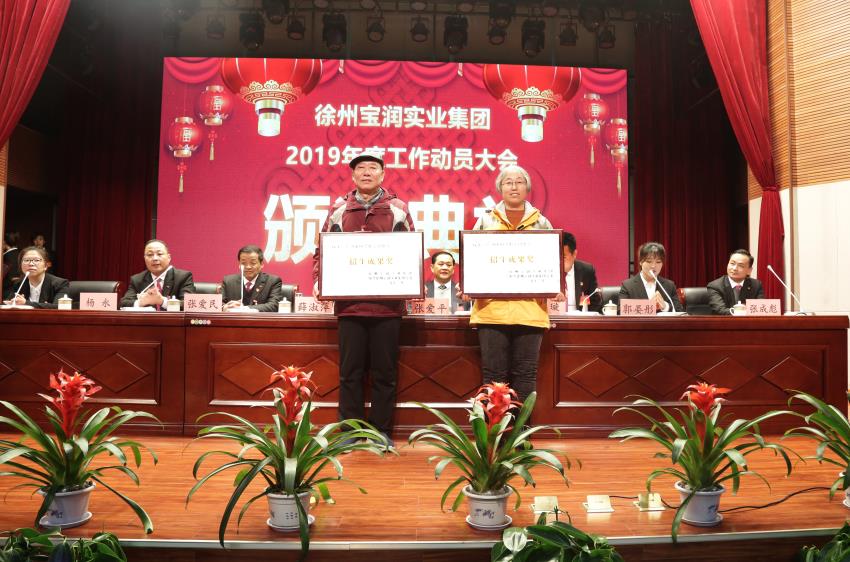 星空官方网站2019年度工作动员大会---集团公司领导为先进单位和先进个人代表颁奖